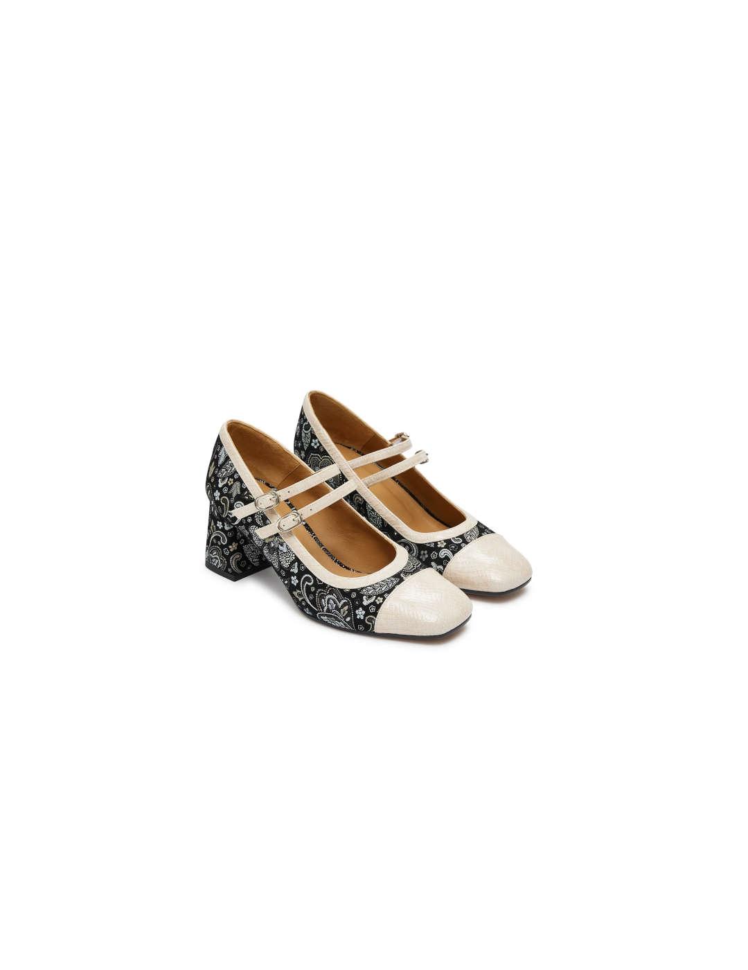 Zapato mujer Audley beige negro