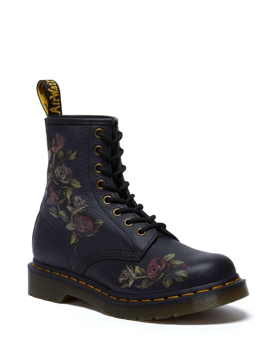 Bota mujer Dr. Martens Decayed Roses negro