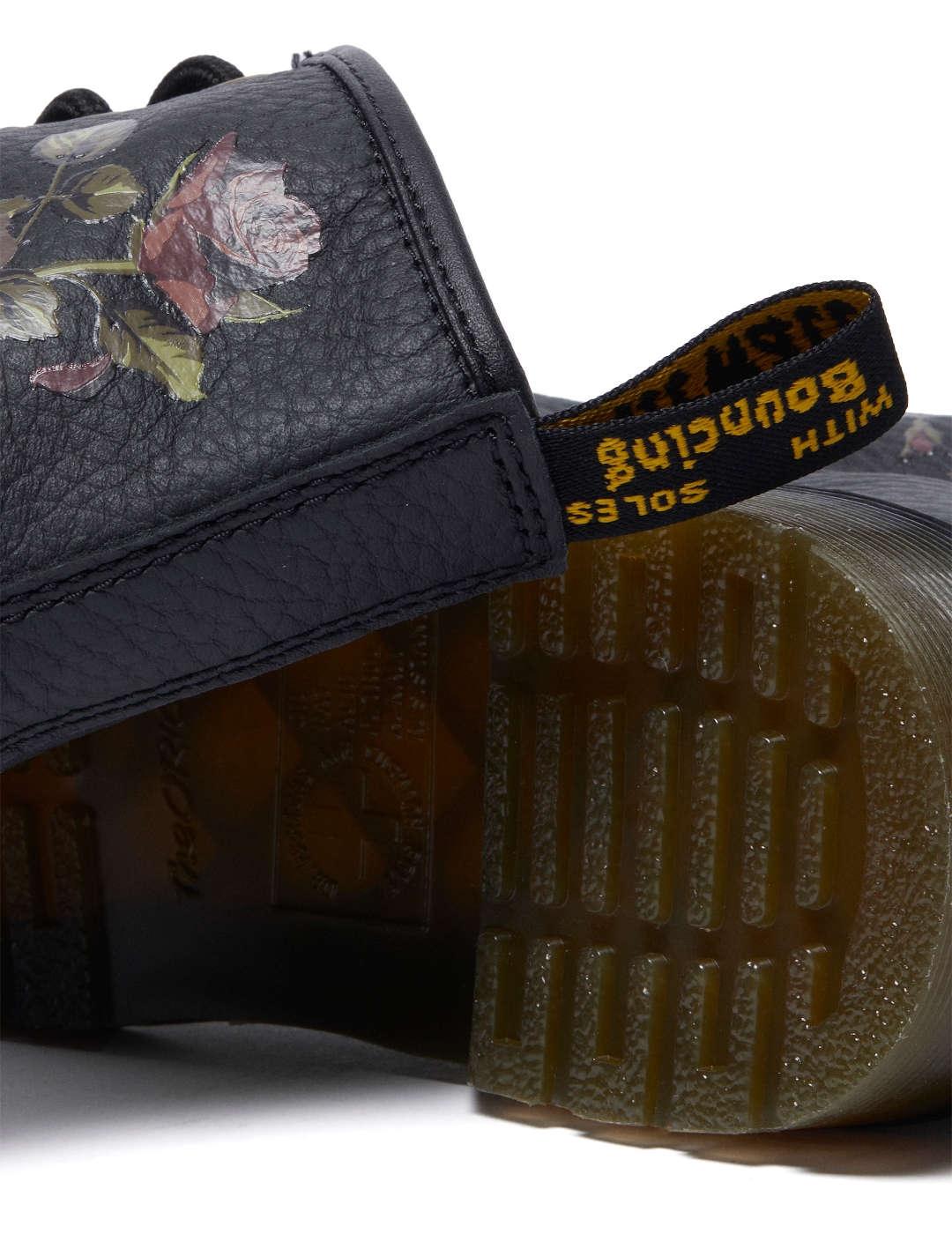 Bota mujer Dr. Martens Decayed Roses negro