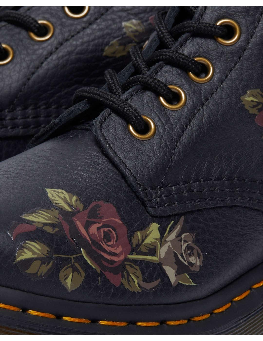 Bota mujer Dr. Martens Decayed Roses negro