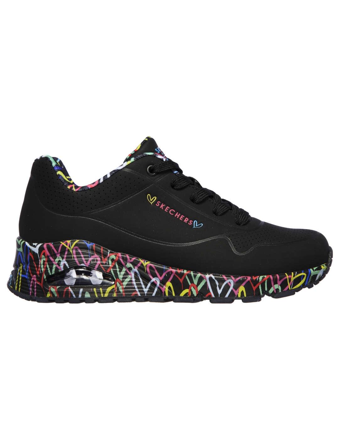 Deportivo mujer Skechers Uno Loving negro