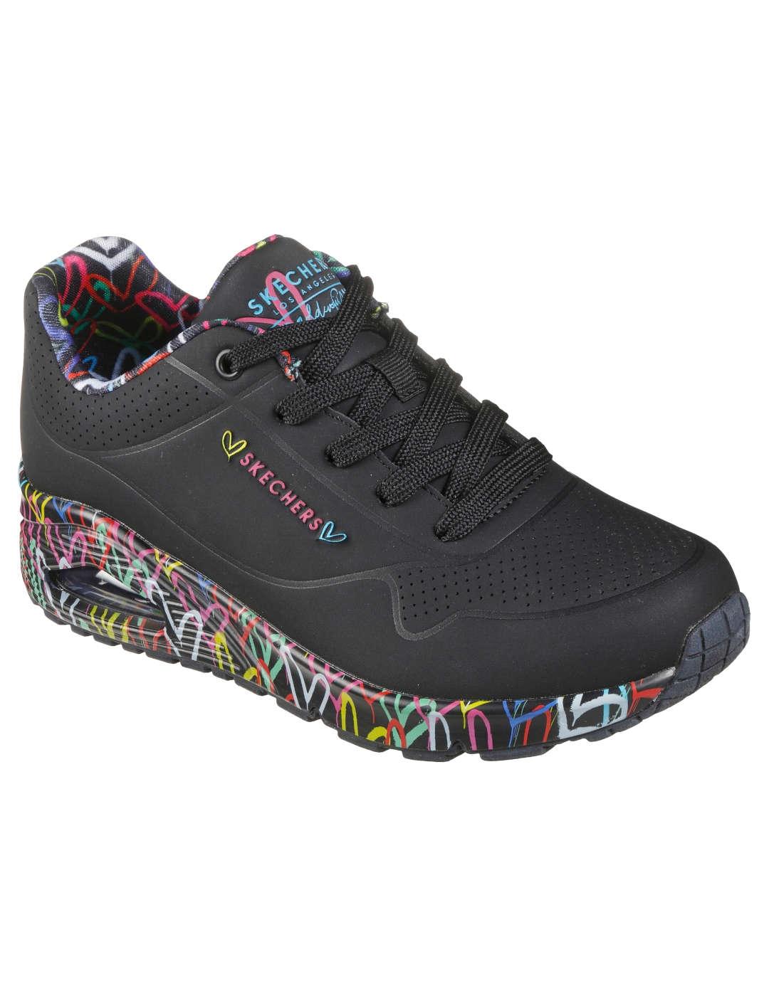 Deportivo mujer Skechers Uno Loving negro