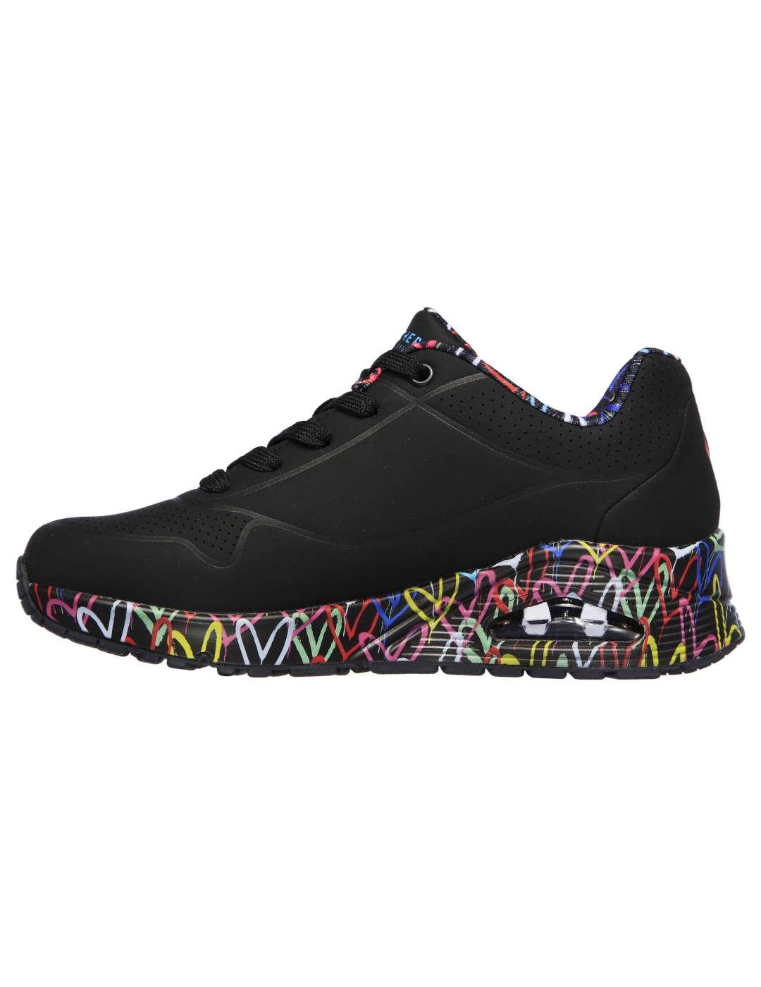 Deportivo mujer Skechers Uno Loving negro