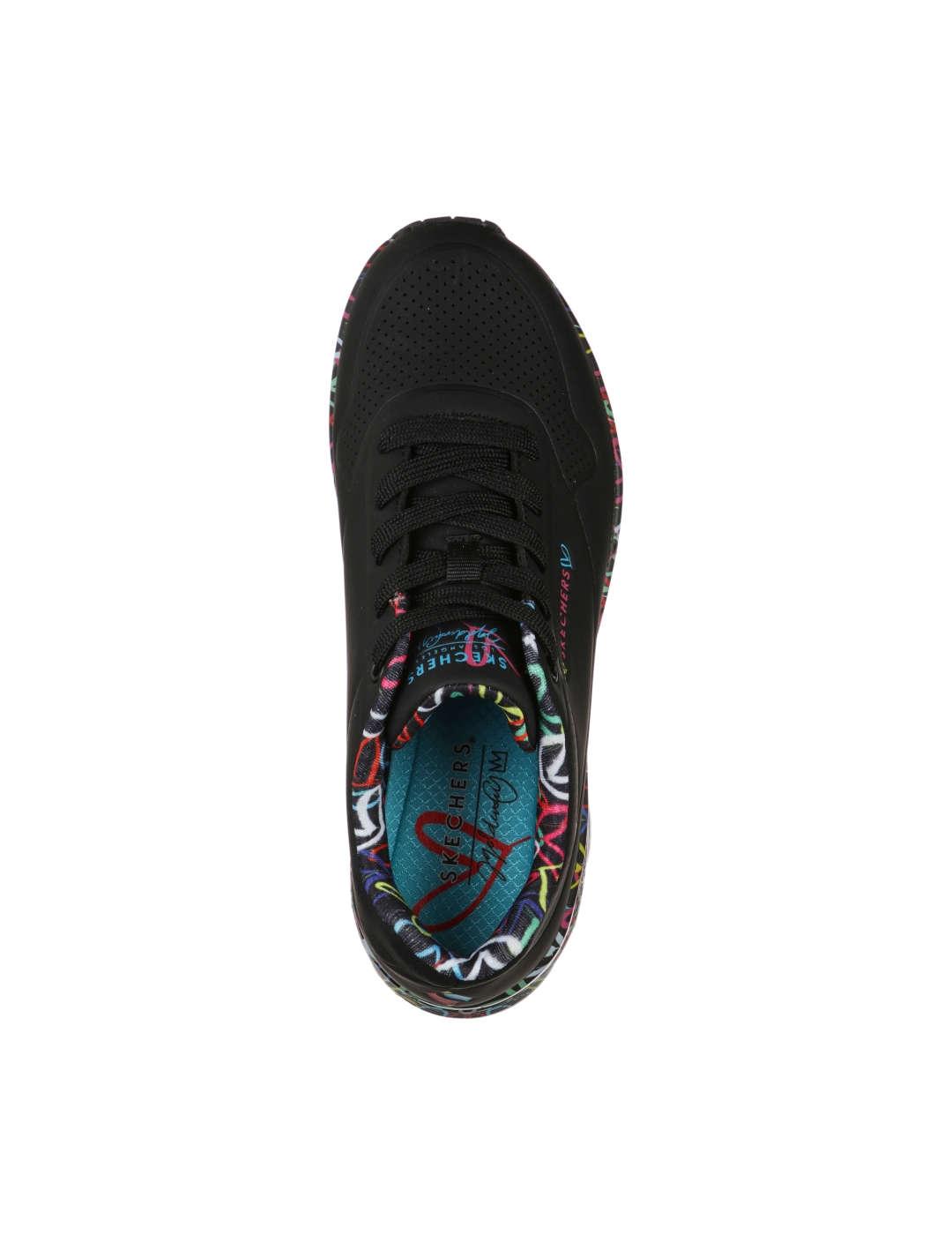 Deportivo mujer Skechers Uno Loving negro