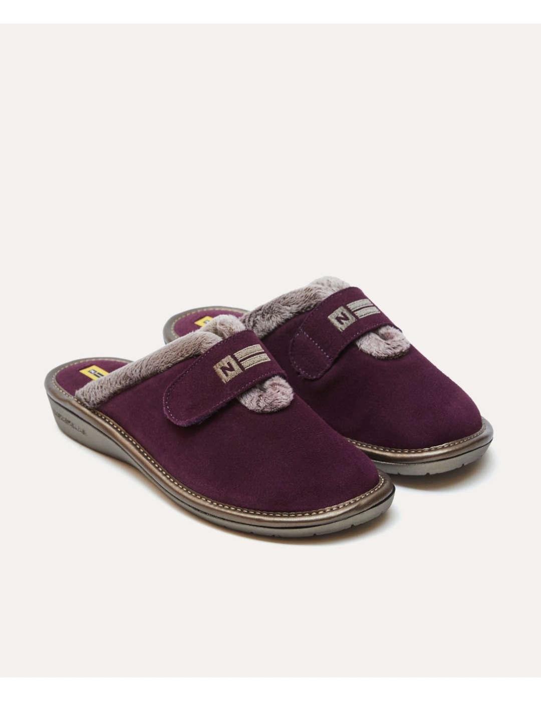 Zapatilla de casa mujer Nordikas afelpado morado