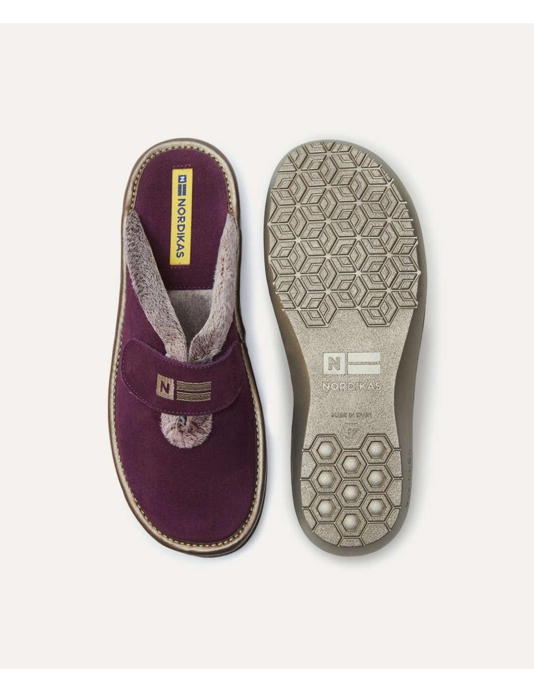 Zapatilla de casa mujer Nordikas afelpado morado