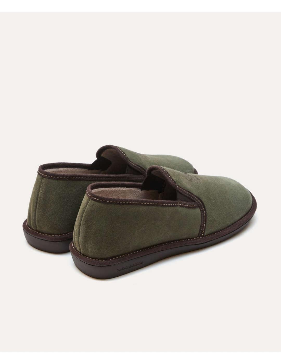 Zapatilla de casa hombre Nordikas afelpado musgo