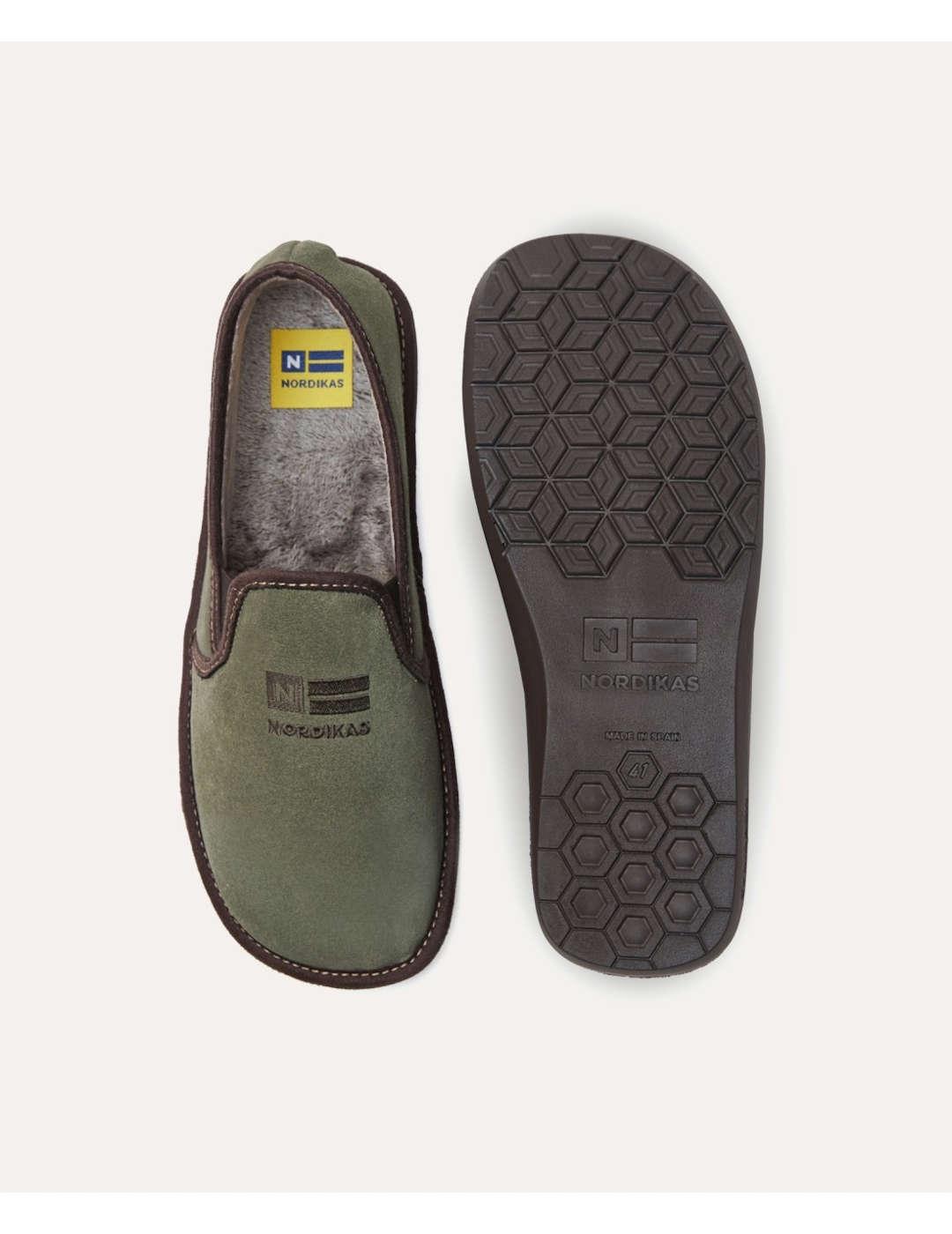 Zapatilla de casa hombre Nordikas afelpado musgo