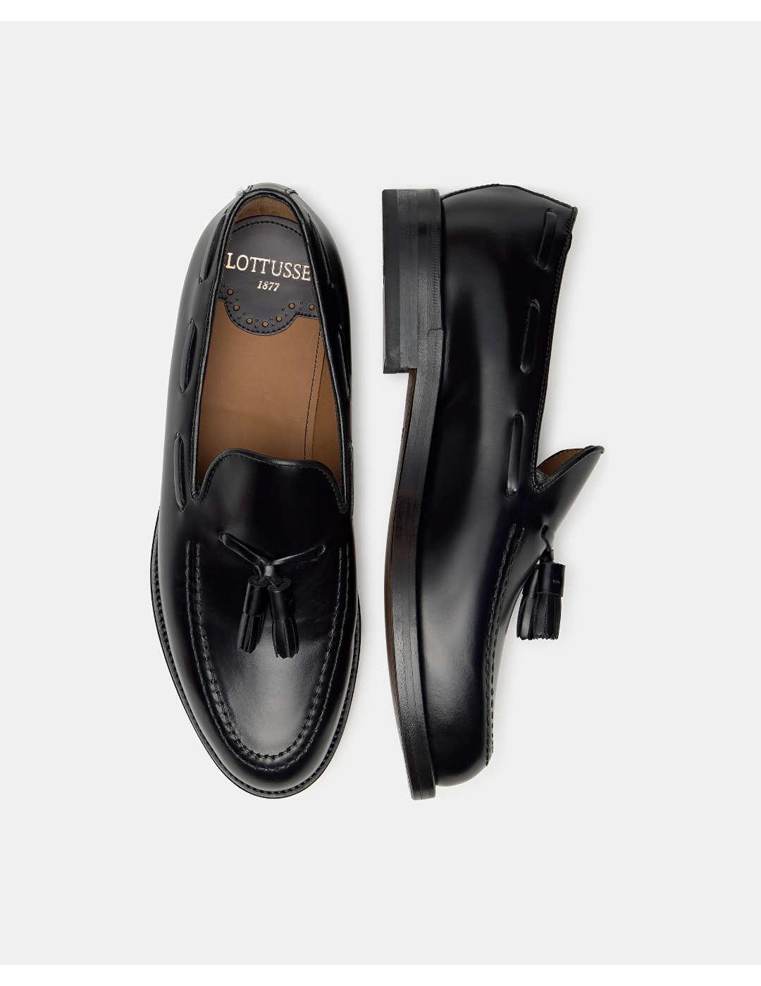 Mocasín hombre Lottusse Borlas negro