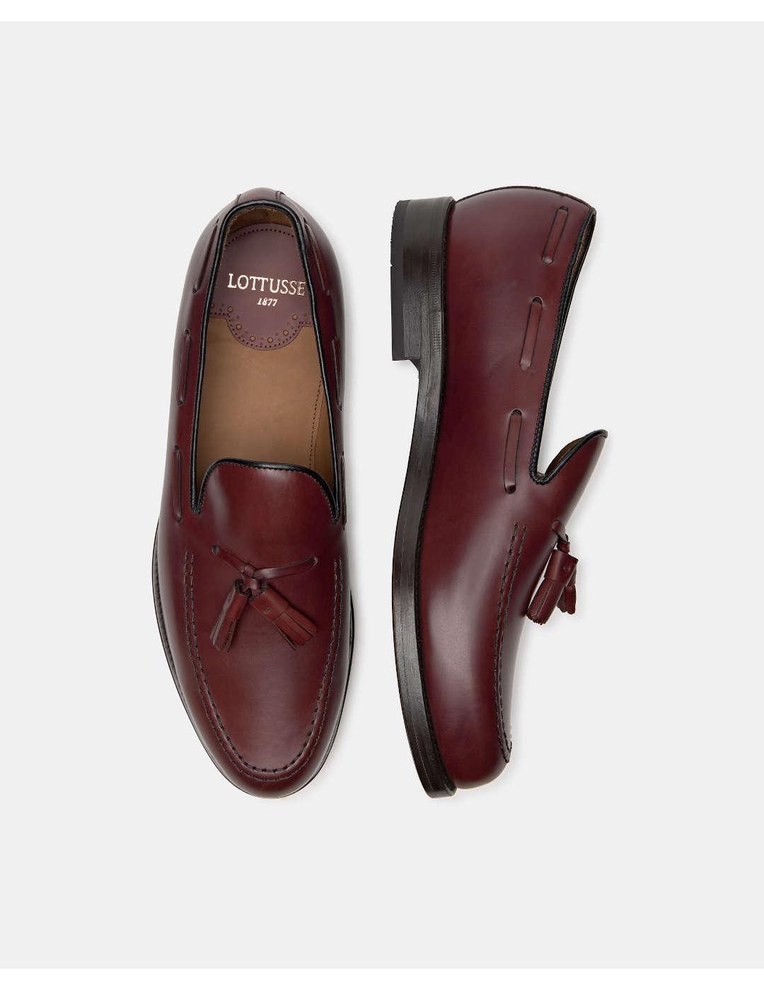 Mocasín hombre Lottusse Borlas burdeos