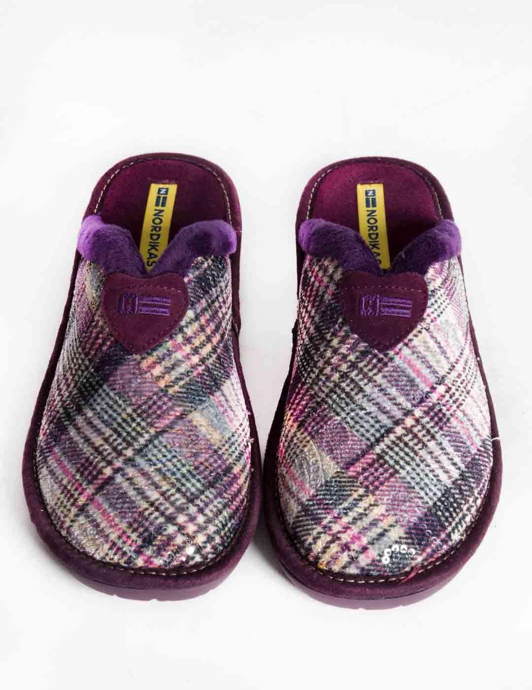 Zapatilla de casa mujer Nordikas london morado