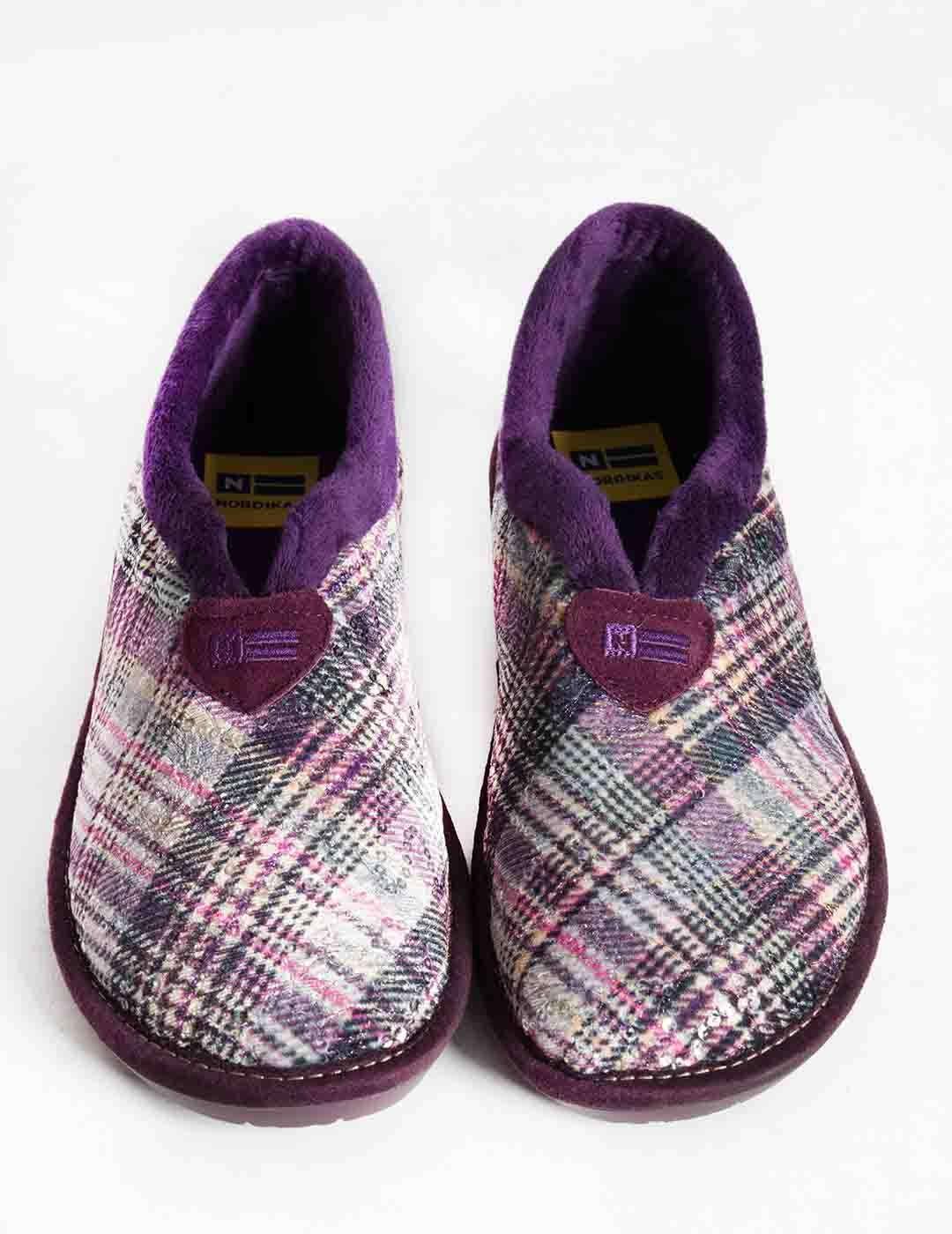 Zapatilla de casa mujer Nordikas london morado