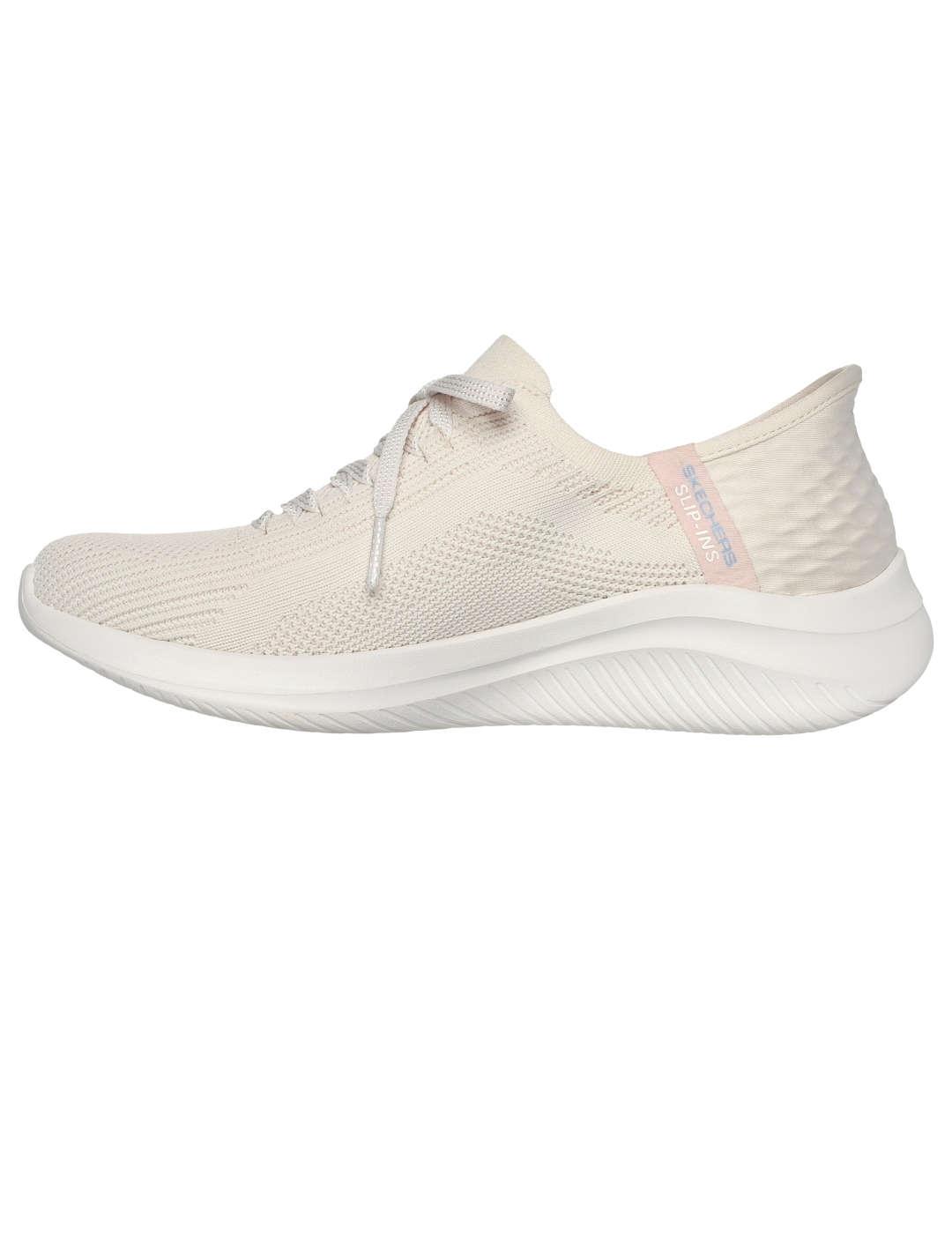 Deportivo mujer Skechers Ultra Flex Slip-Ins natur