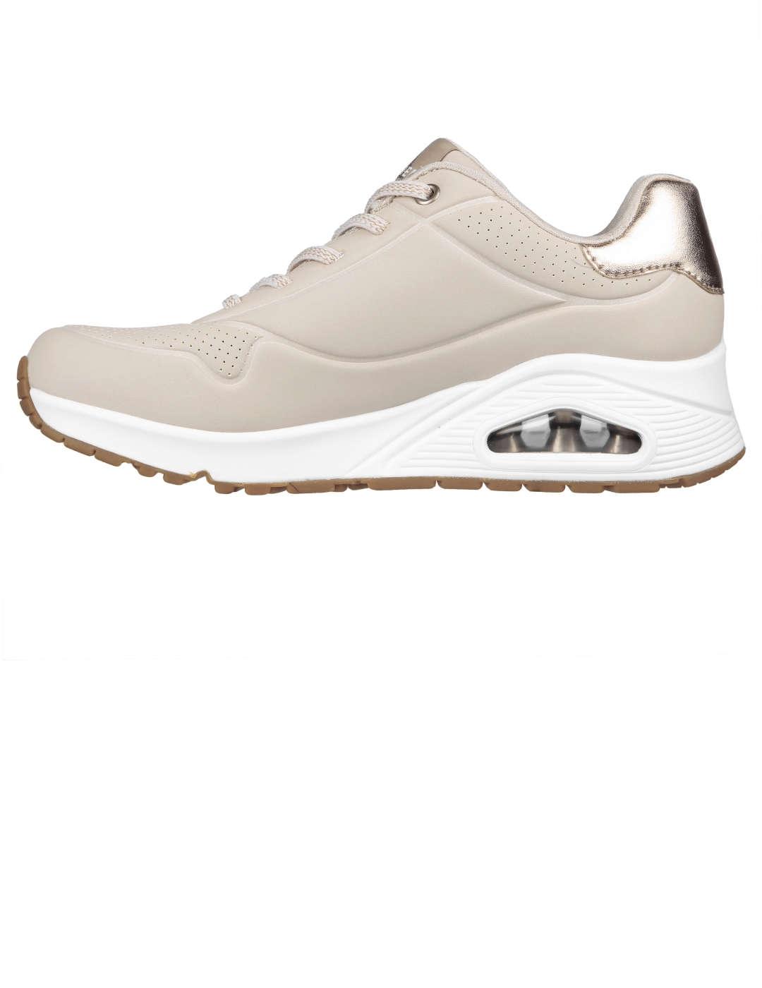 Deportivo mujer Skechers Uno beige
