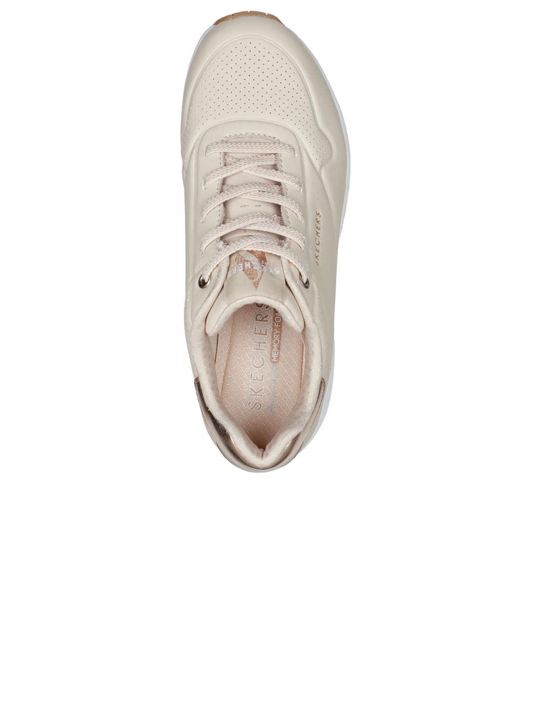 Deportivo mujer Skechers Uno beige