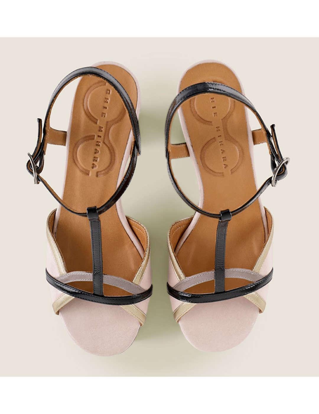 Sandalia mujer Chie Mihara Bejo negro rosa