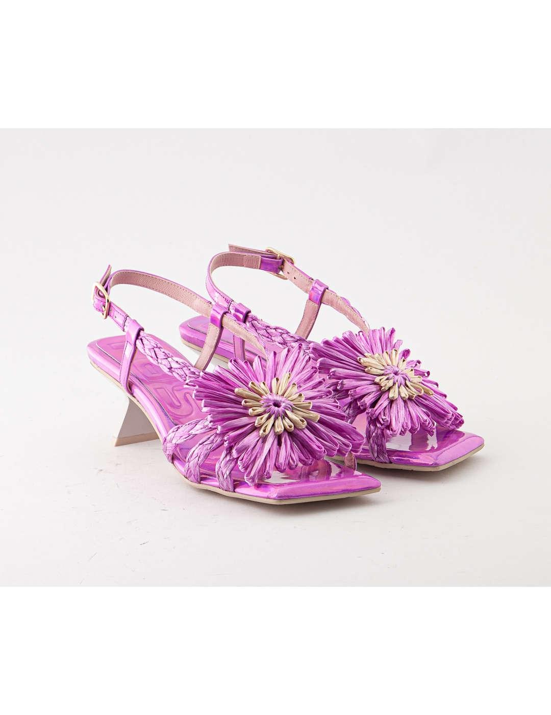 Sandalia mujer Ras Rafia pink