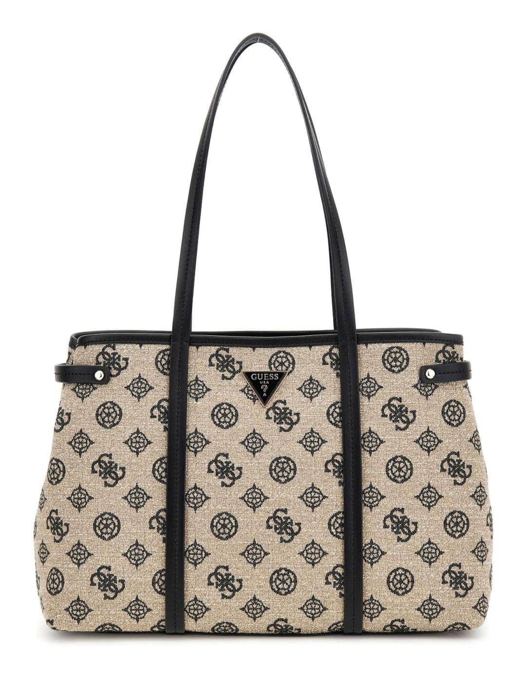 Bolso mujer Guess Beyza logotipo 4G negro multi