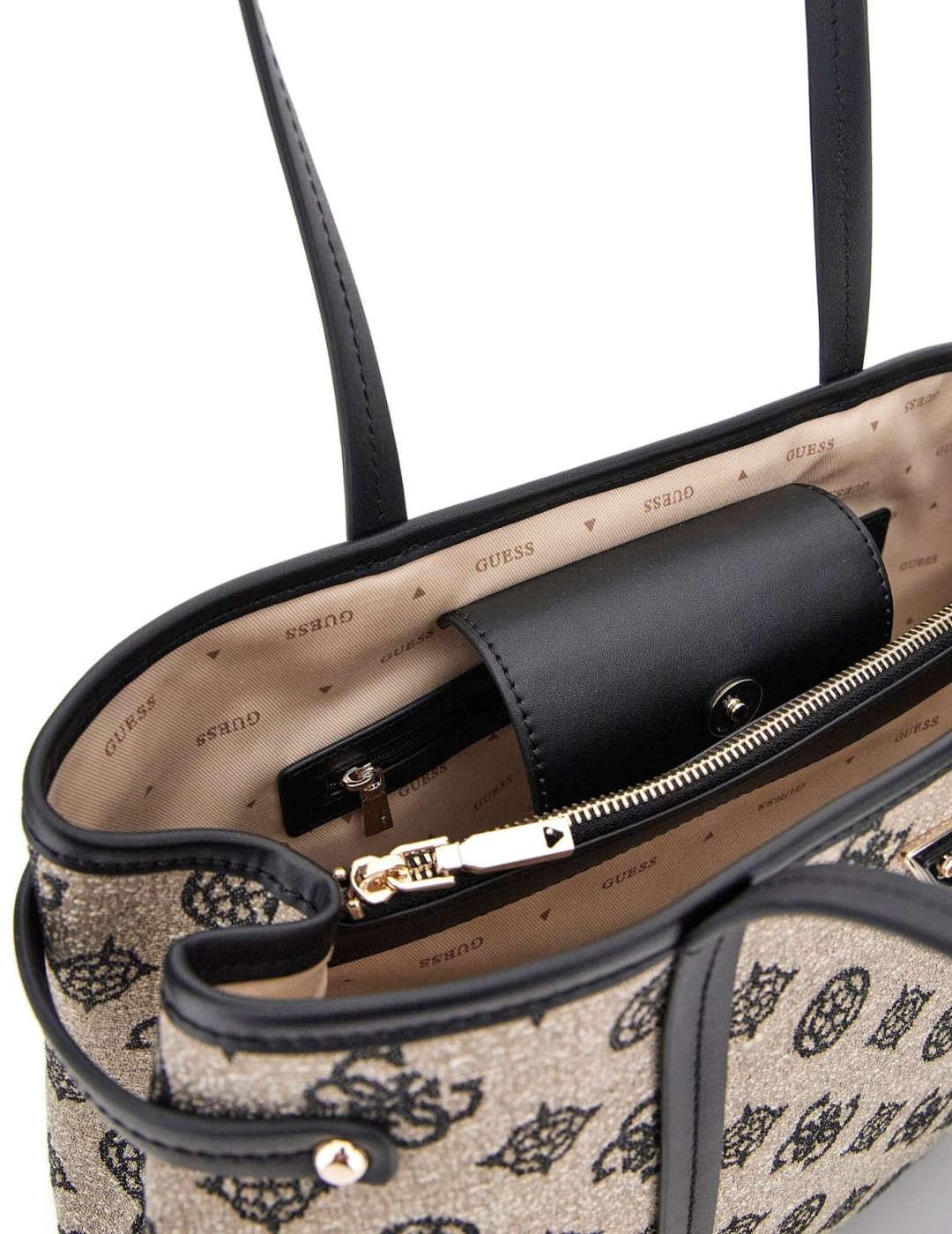 Bolso mujer Guess Beyza logotipo 4G negro multi