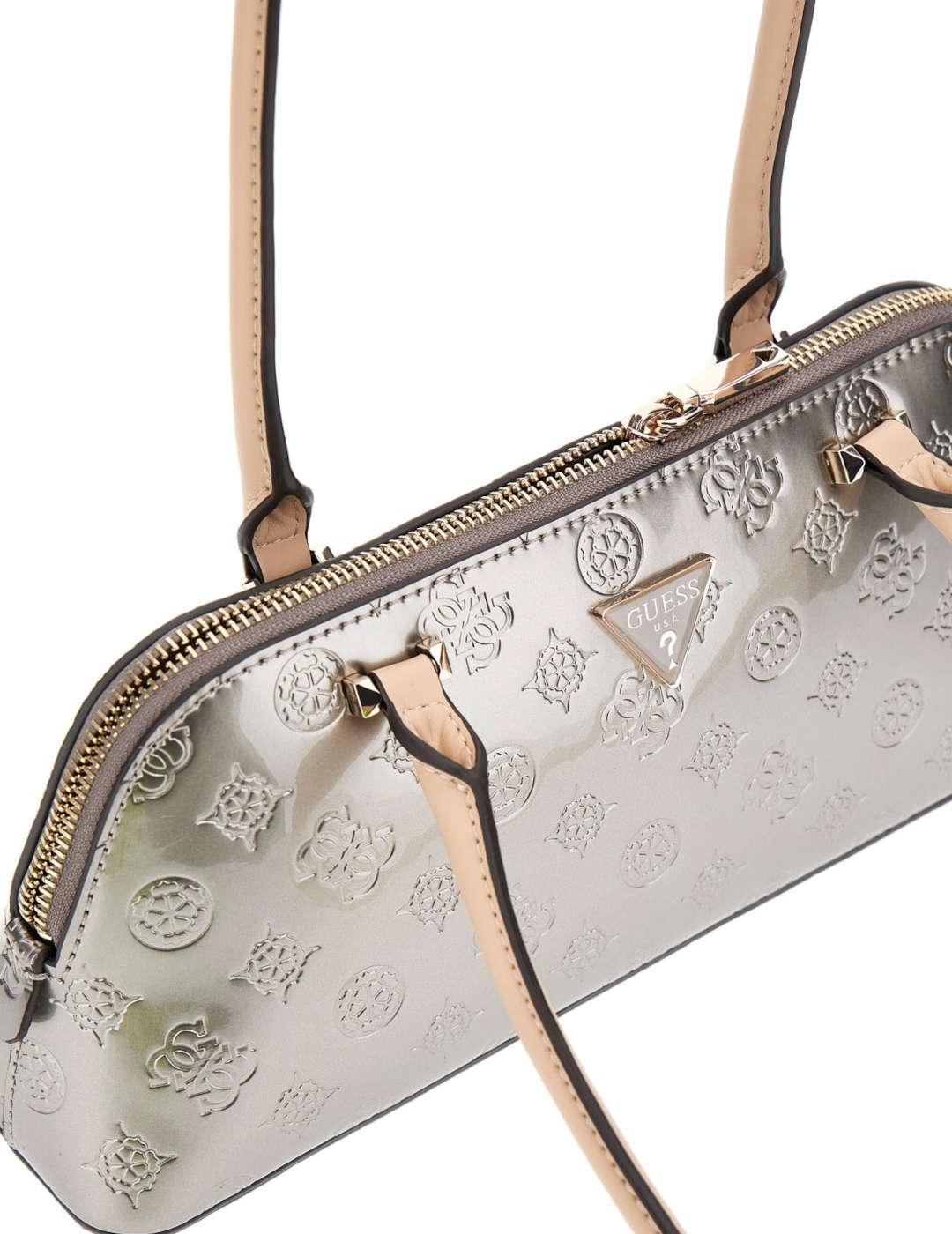 Bolso mujer Guess Arnella al hombro logotipo gris