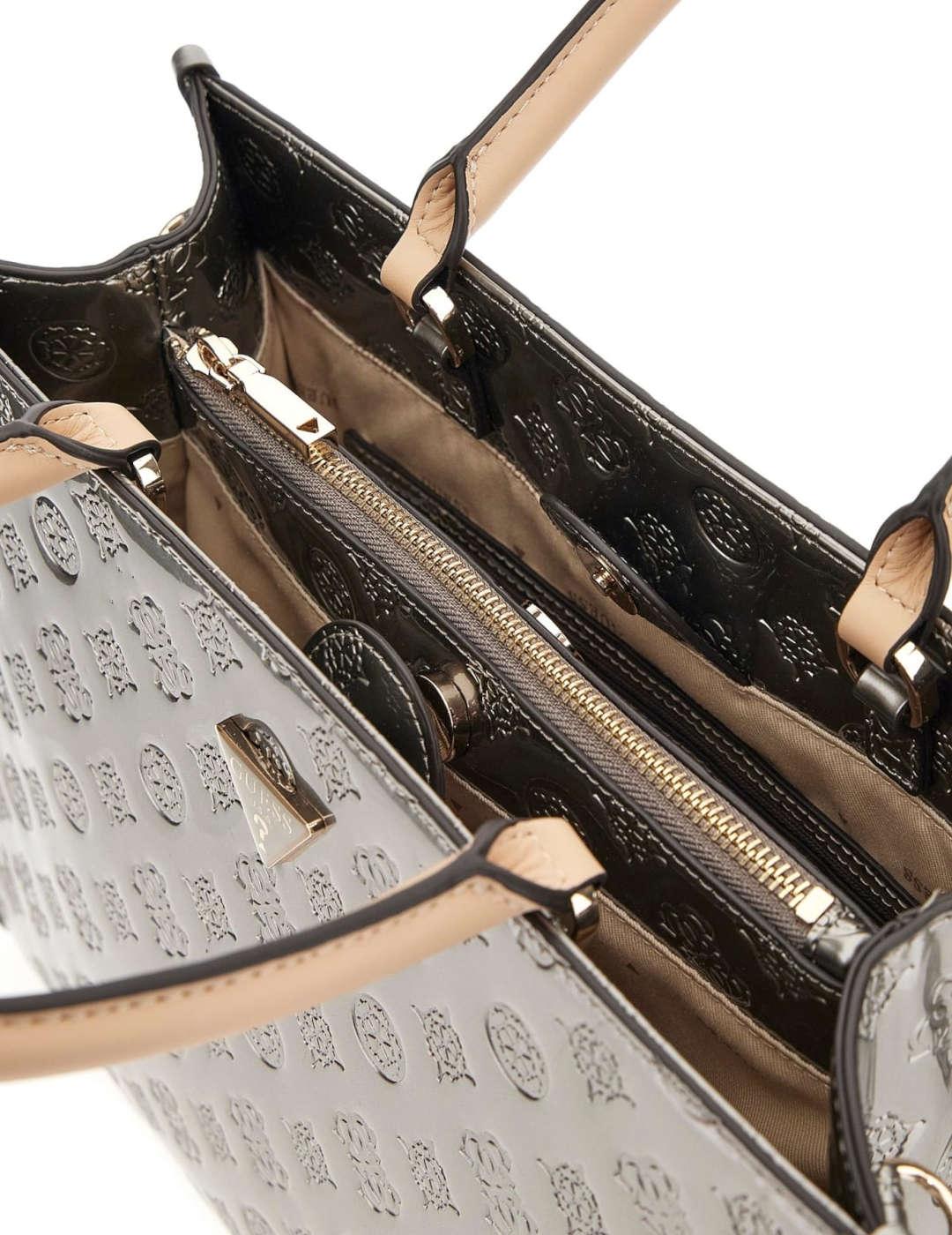 Bolso mujer Guess Arnela de mano logotipo 4G gris