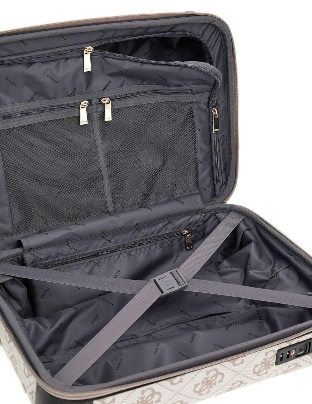 Trolley Berta Guess logotipo 4G taupe