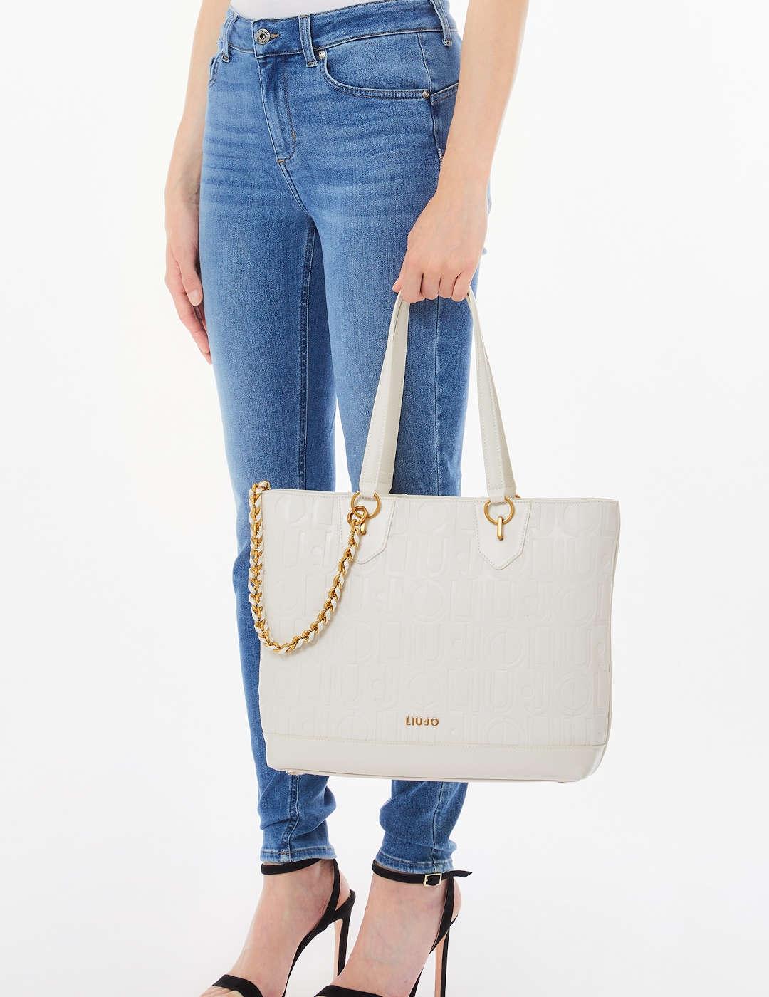 Bolso de hombro mujer Liu-Jo Tote beige