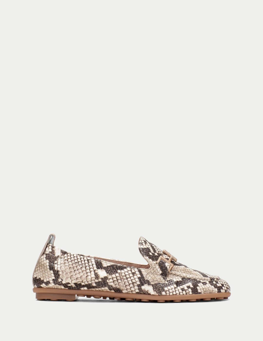 Mocasín mujer Hispanitas Bombay Snake Pythón taupe