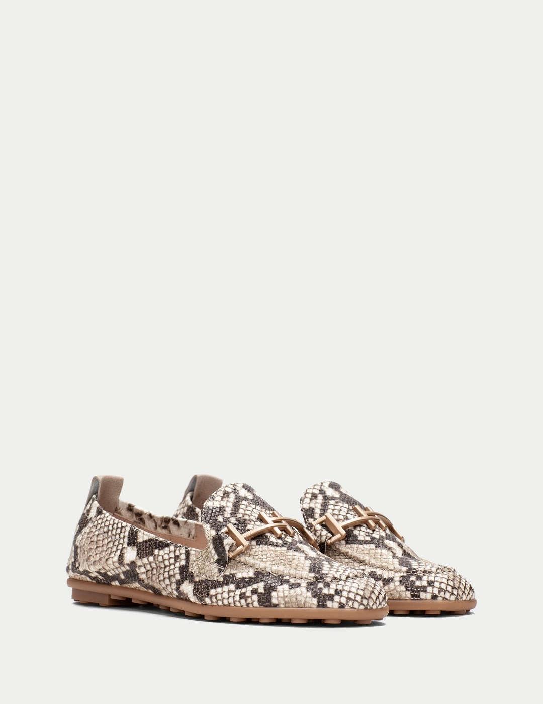 Mocasín mujer Hispanitas Bombay Snake Pythón taupe