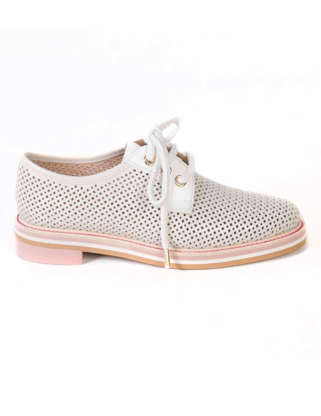 Zapato cordones mujer Pertini blanco