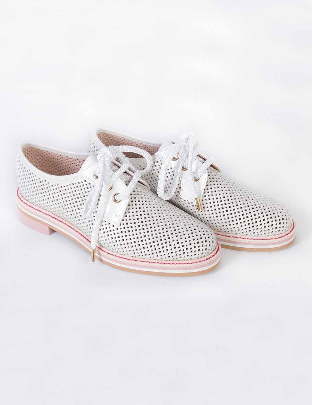 Zapato cordones mujer Pertini blanco