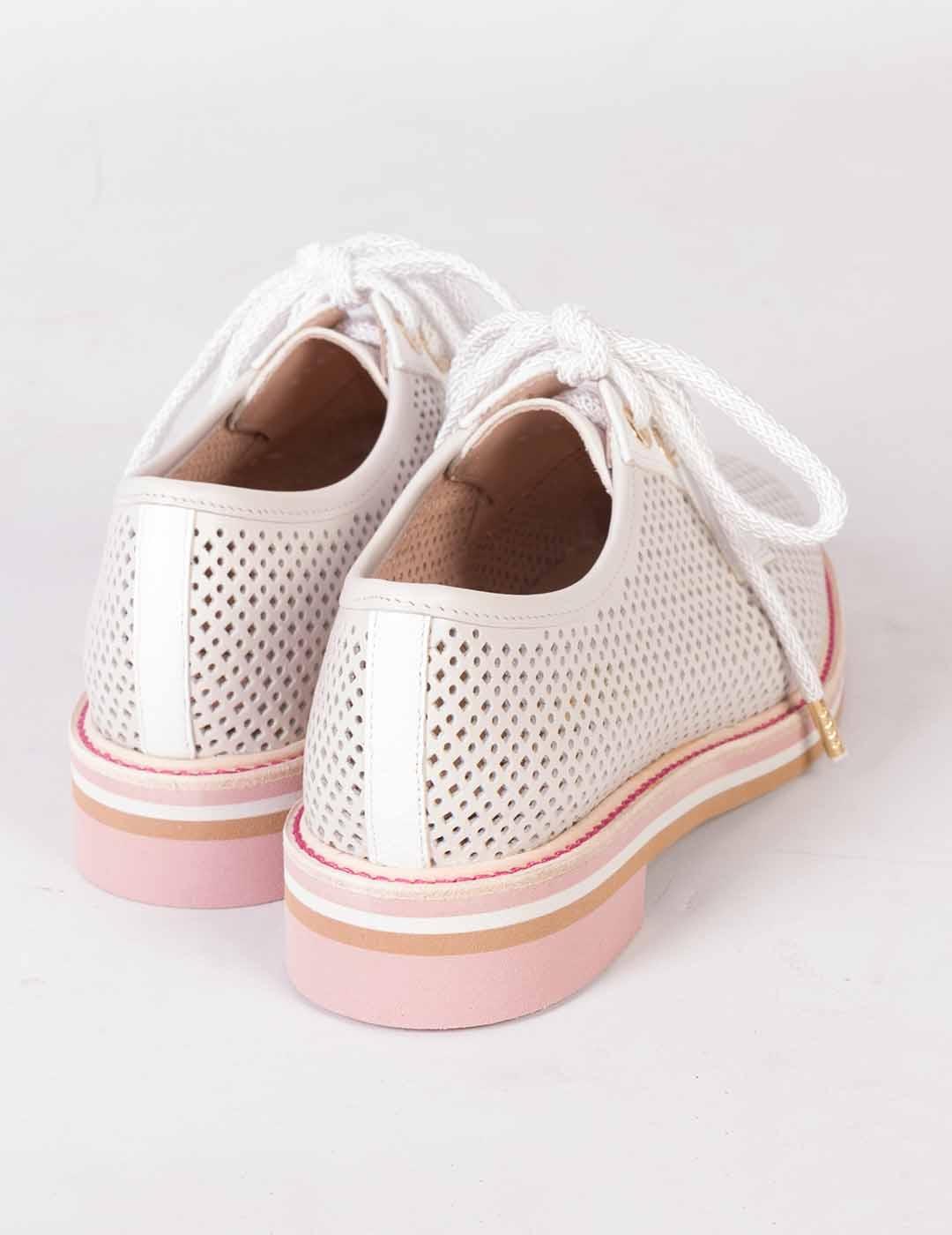 Zapato cordones mujer Pertini blanco
