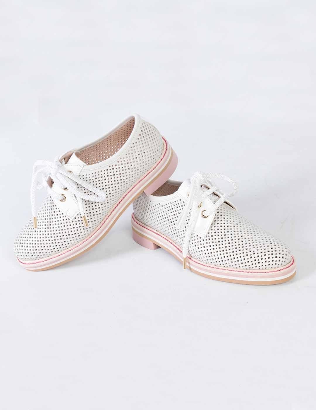 Zapato cordones mujer Pertini blanco