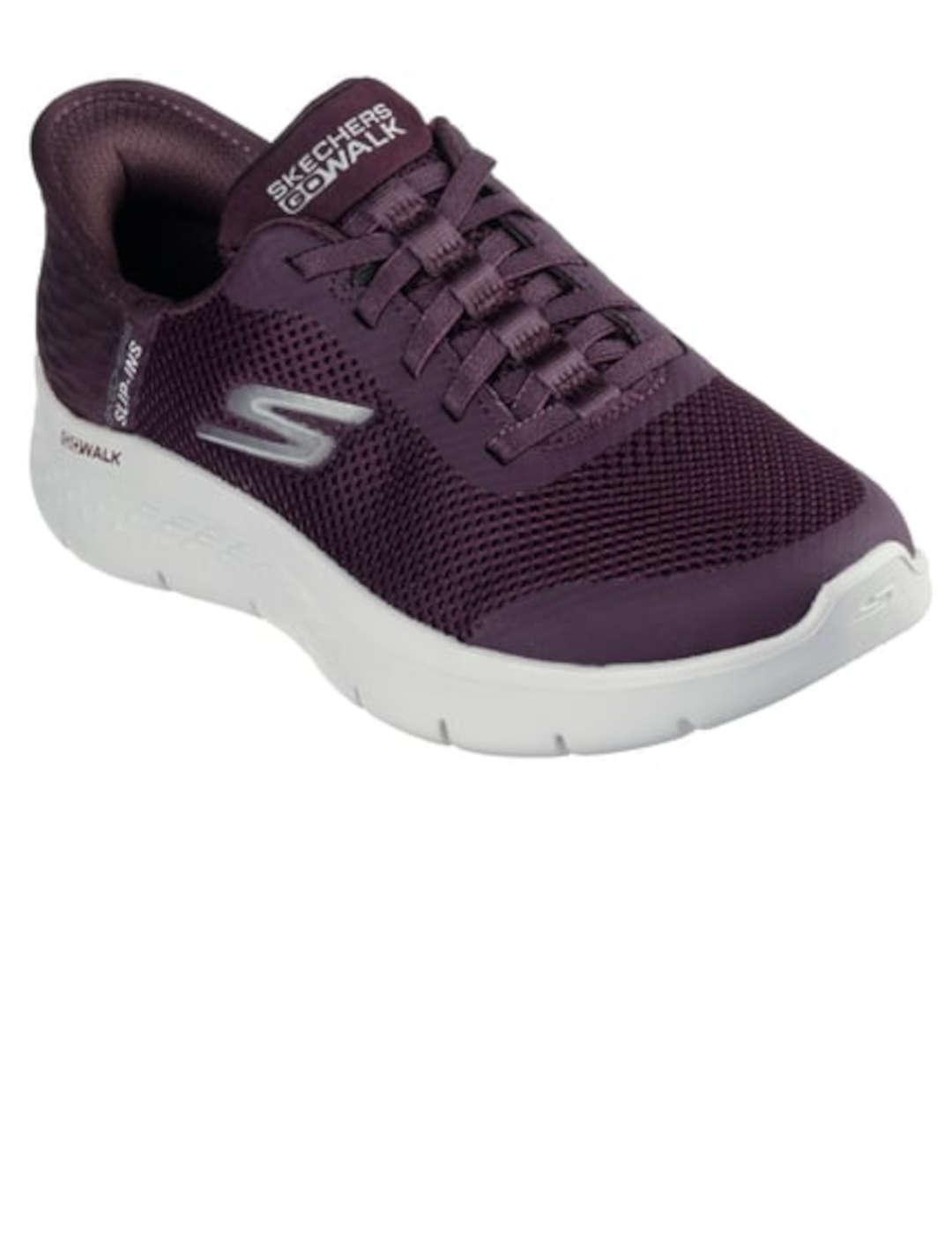 Deportivo mujer Skechers Go Walk Slip-Ins burdeos