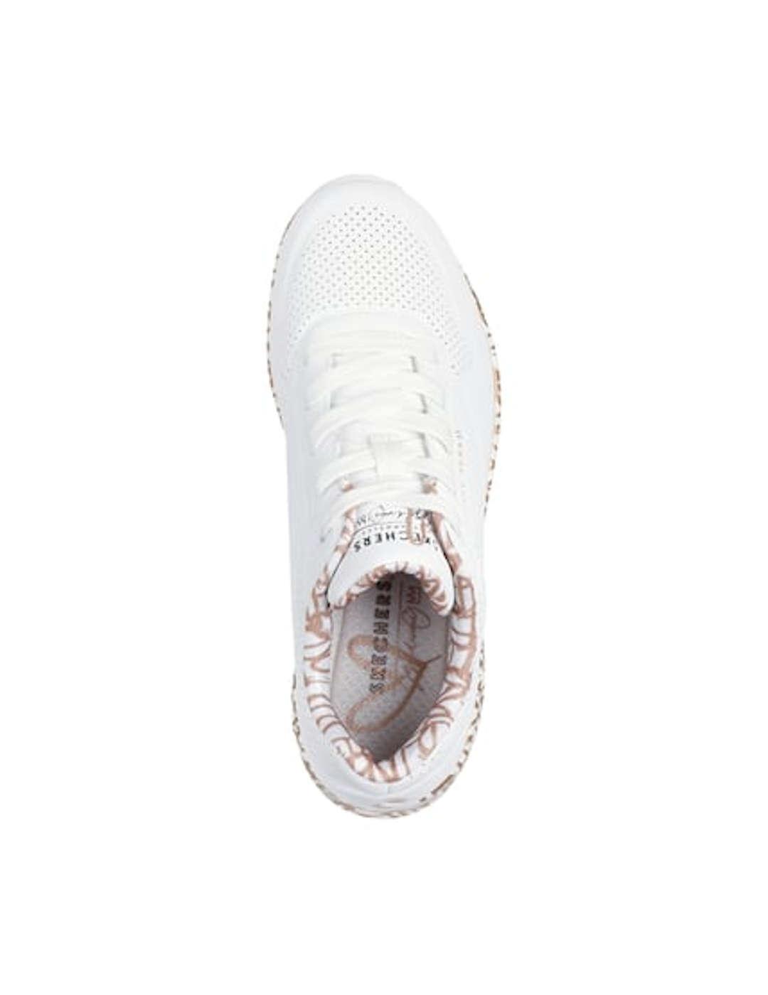 Deportivo mujer Skechers Uno Loving blanco/dorado