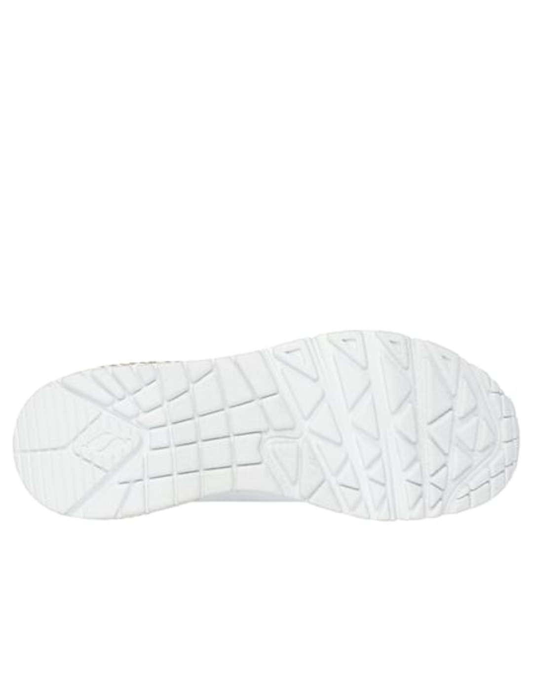 Deportivo mujer Skechers Uno Loving blanco/dorado