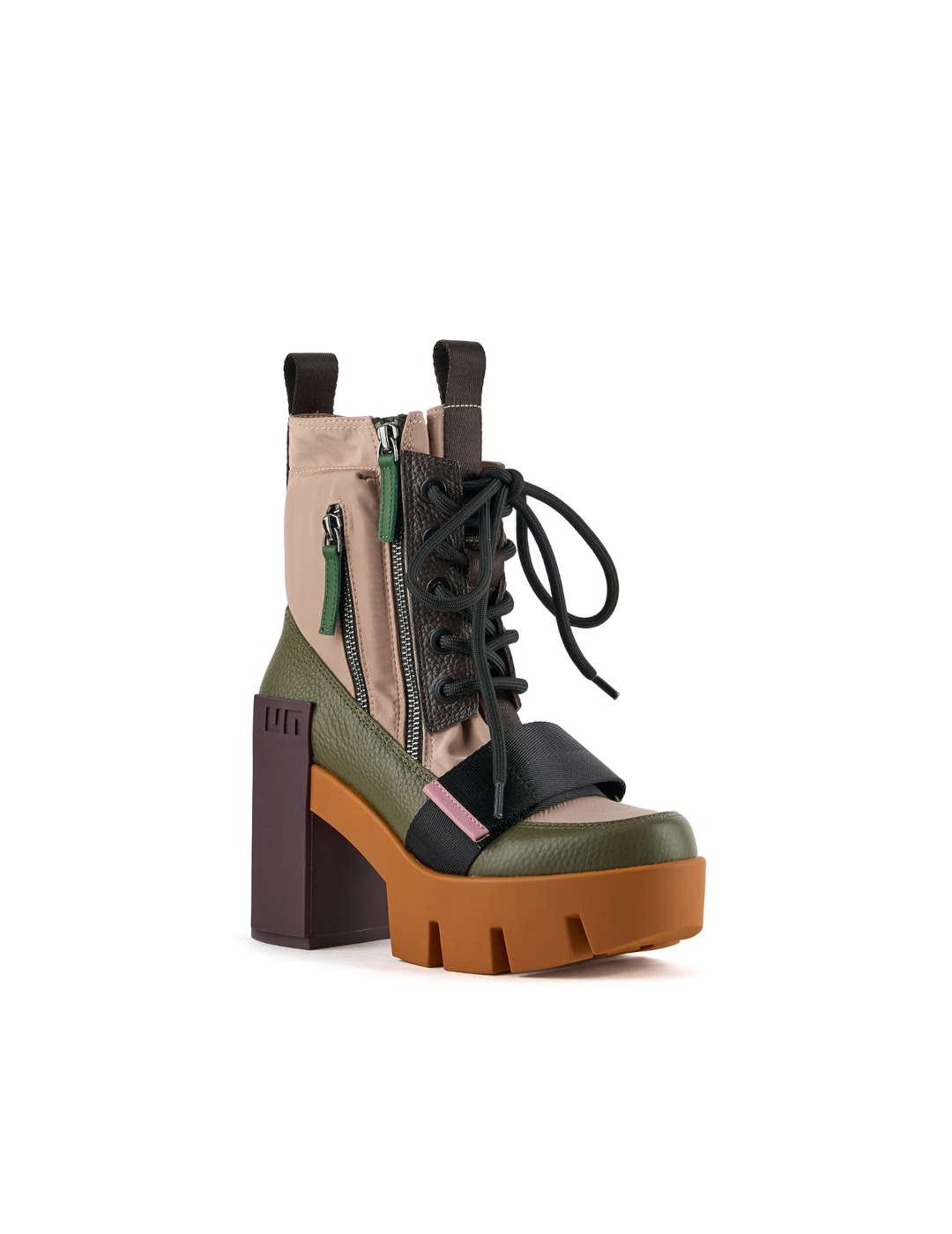 Botín mujer United Nude Grip Combat Mid caramel