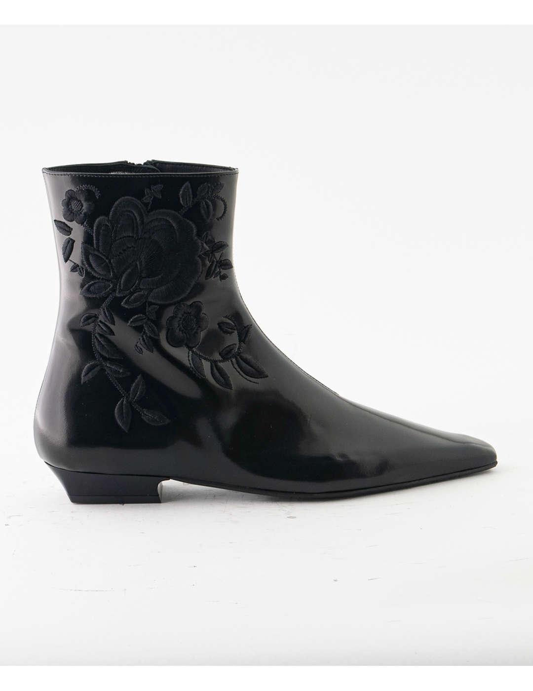 Botín mujer Ras Boston Bordado negro