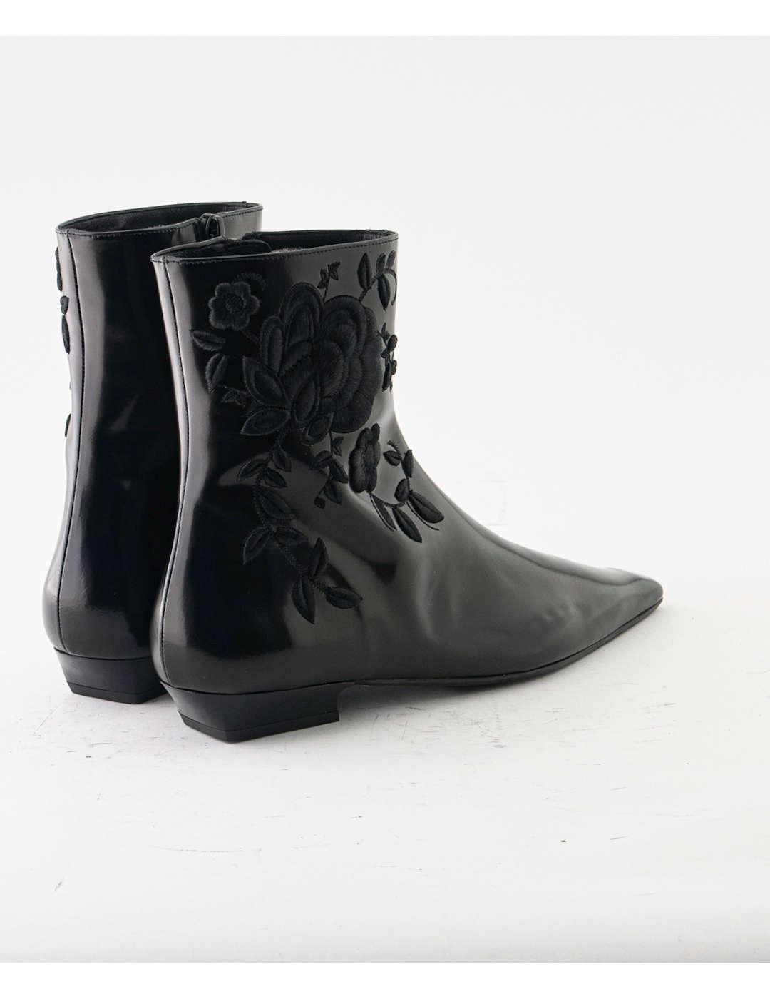 Botín mujer Ras Boston Bordado negro