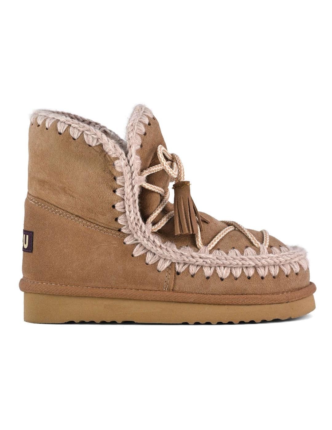 Botín mujer Mou Eskimo Scoubidoo lace camel