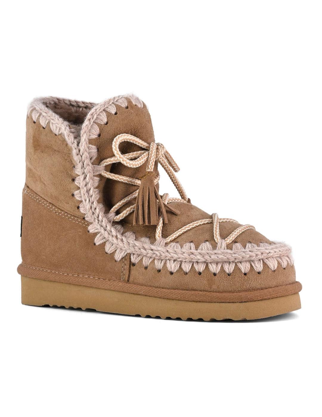 Botín mujer Mou Eskimo Scoubidoo lace camel