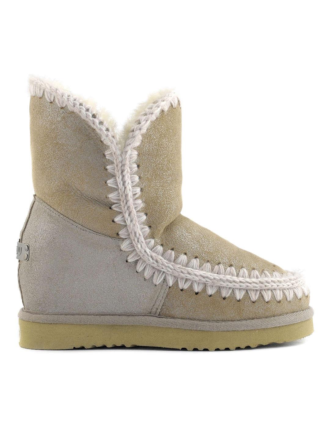 Bota mujer Mou Eskimo Inner Wedge Short beige