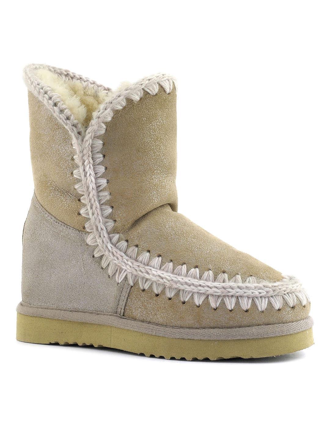 Bota mujer Mou Eskimo Inner Wedge Short beige