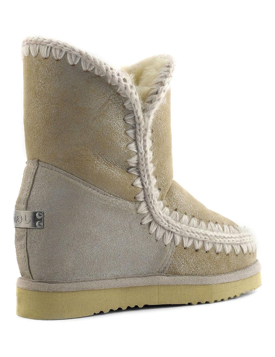 Bota mujer Mou Eskimo Inner Wedge Short beige