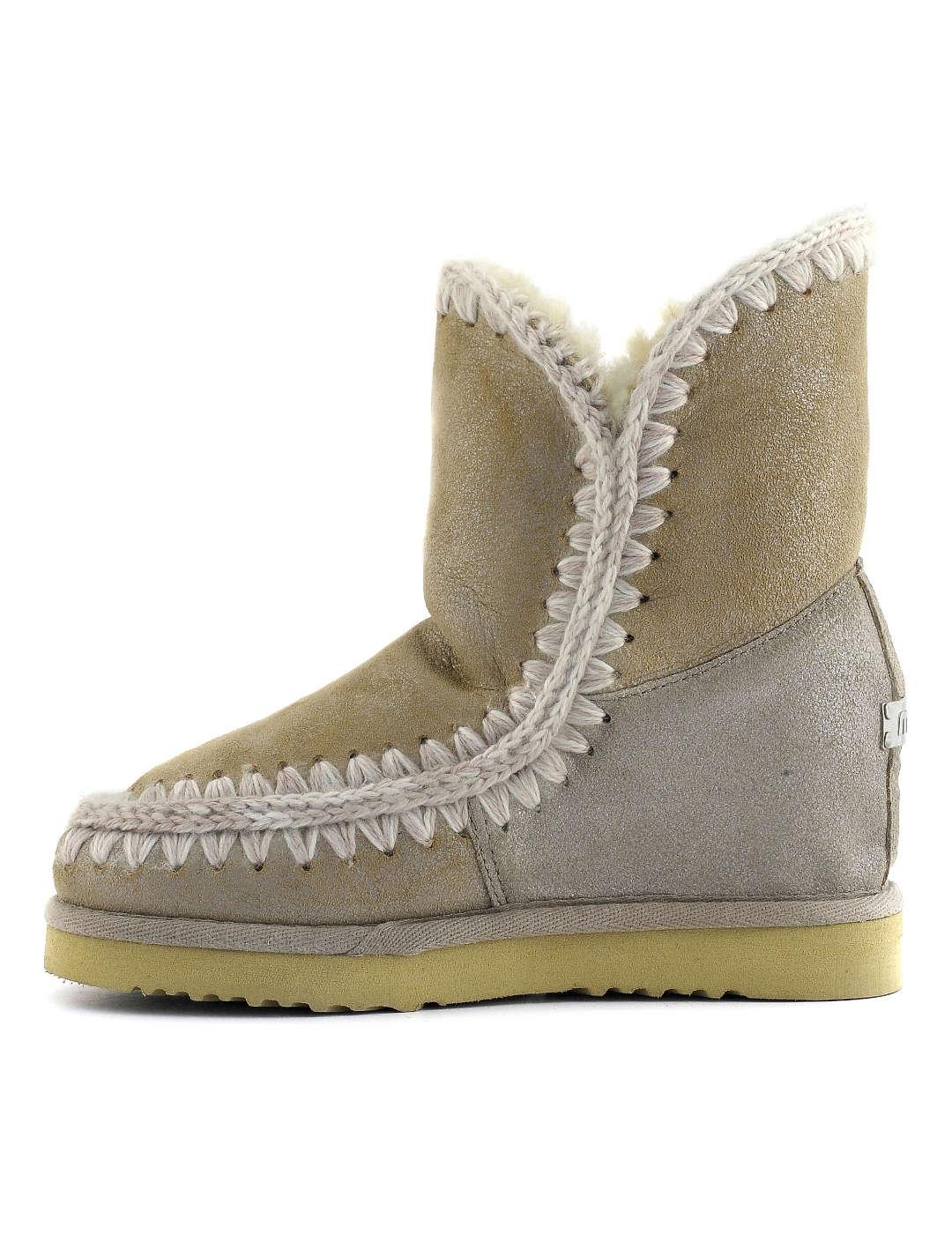 Bota mujer Mou Eskimo Inner Wedge Short beige