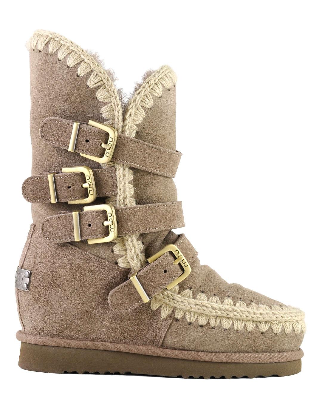 Bota mujer Mou Eskimo Inner Wedge Tall buckl taupe
