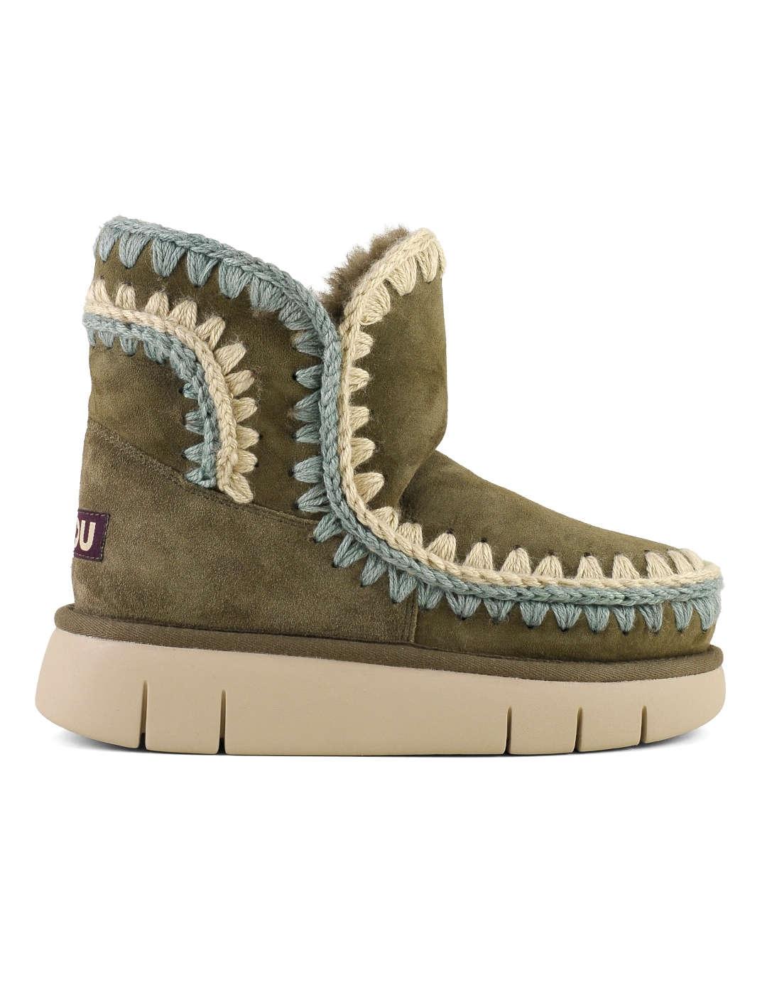 Botín mujer Mou Bouce Boot Overstitching verde