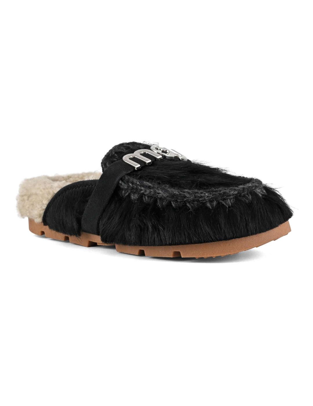 Zueco mujer Mou Winter Bio Pony negro