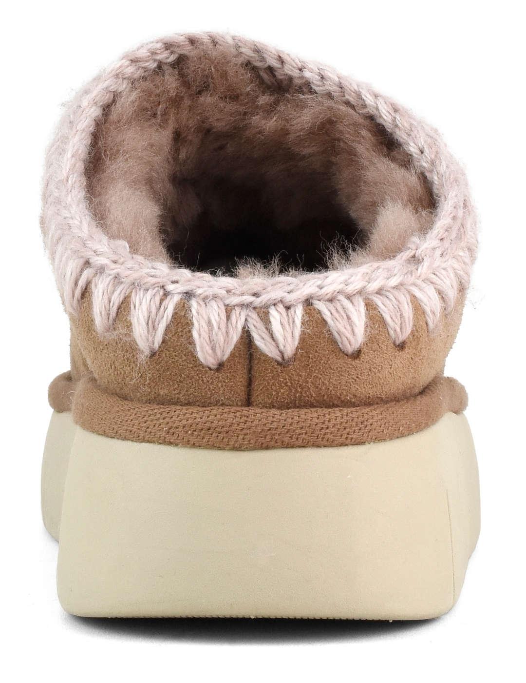 Zueco mujer Mou Bouce Clog metal logo camel