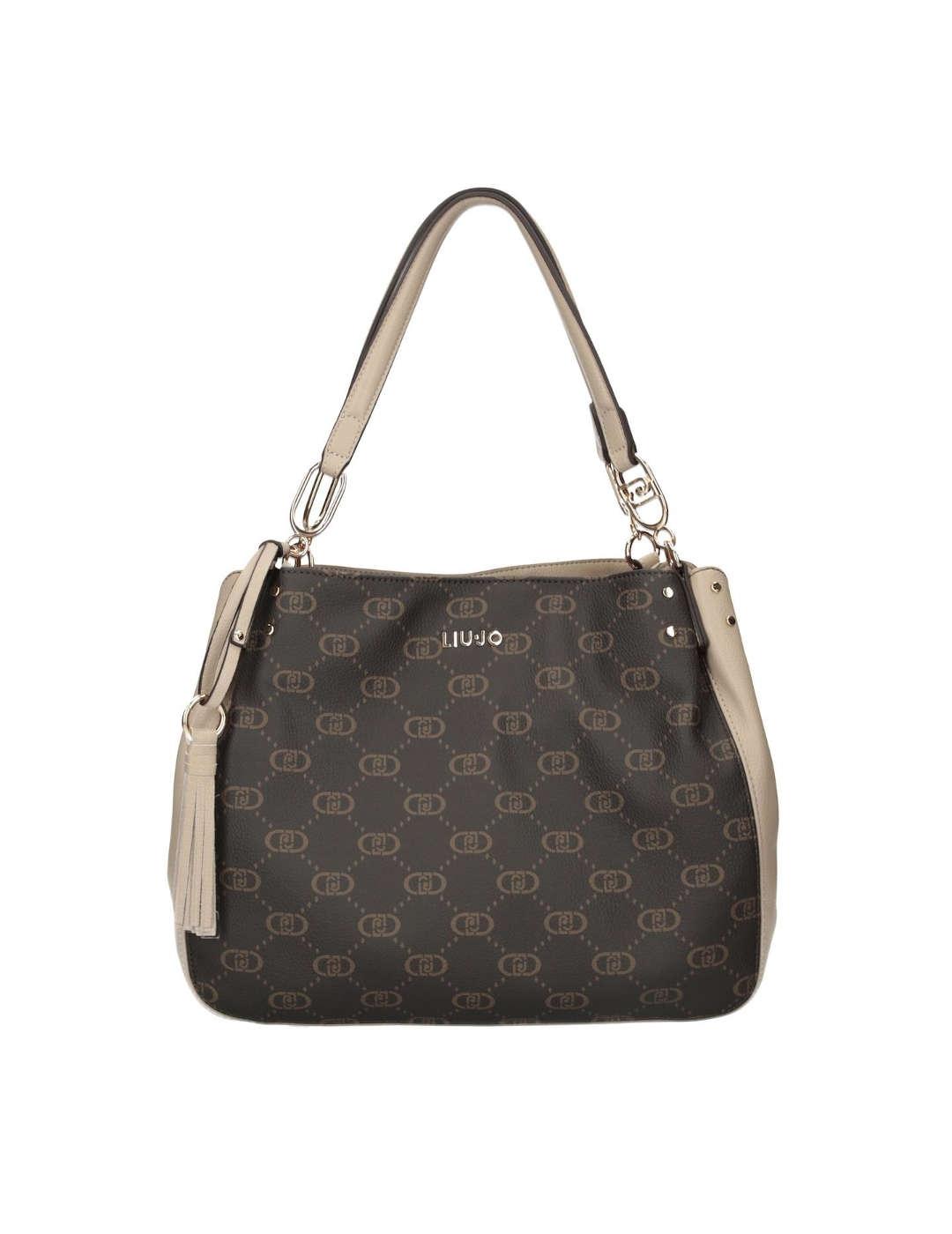 Bolso de hombro mujer Liu-Jo Satchel Logo marrón